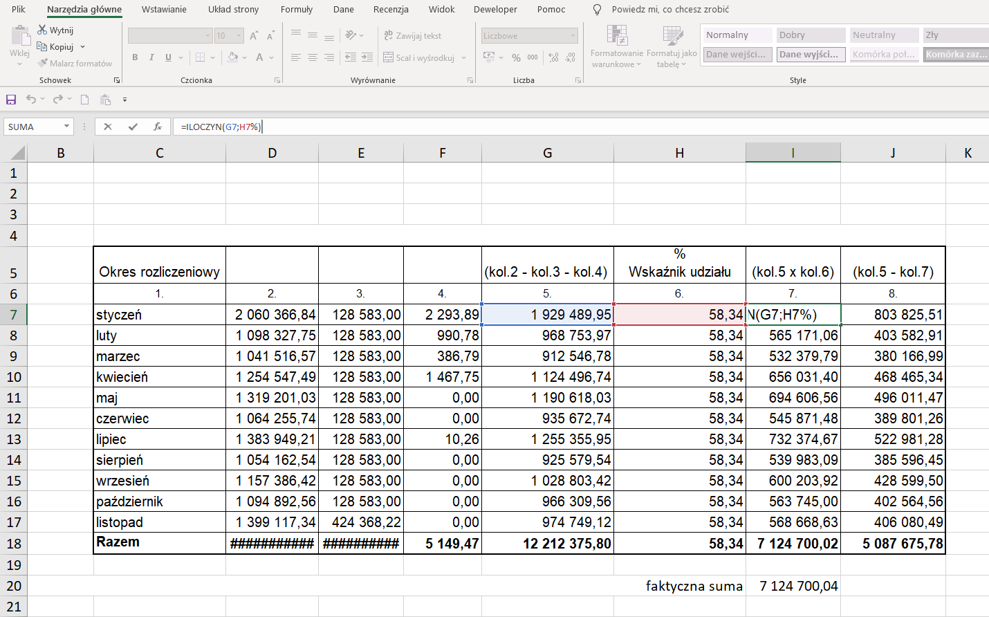 Błędna SUMA w Excelu