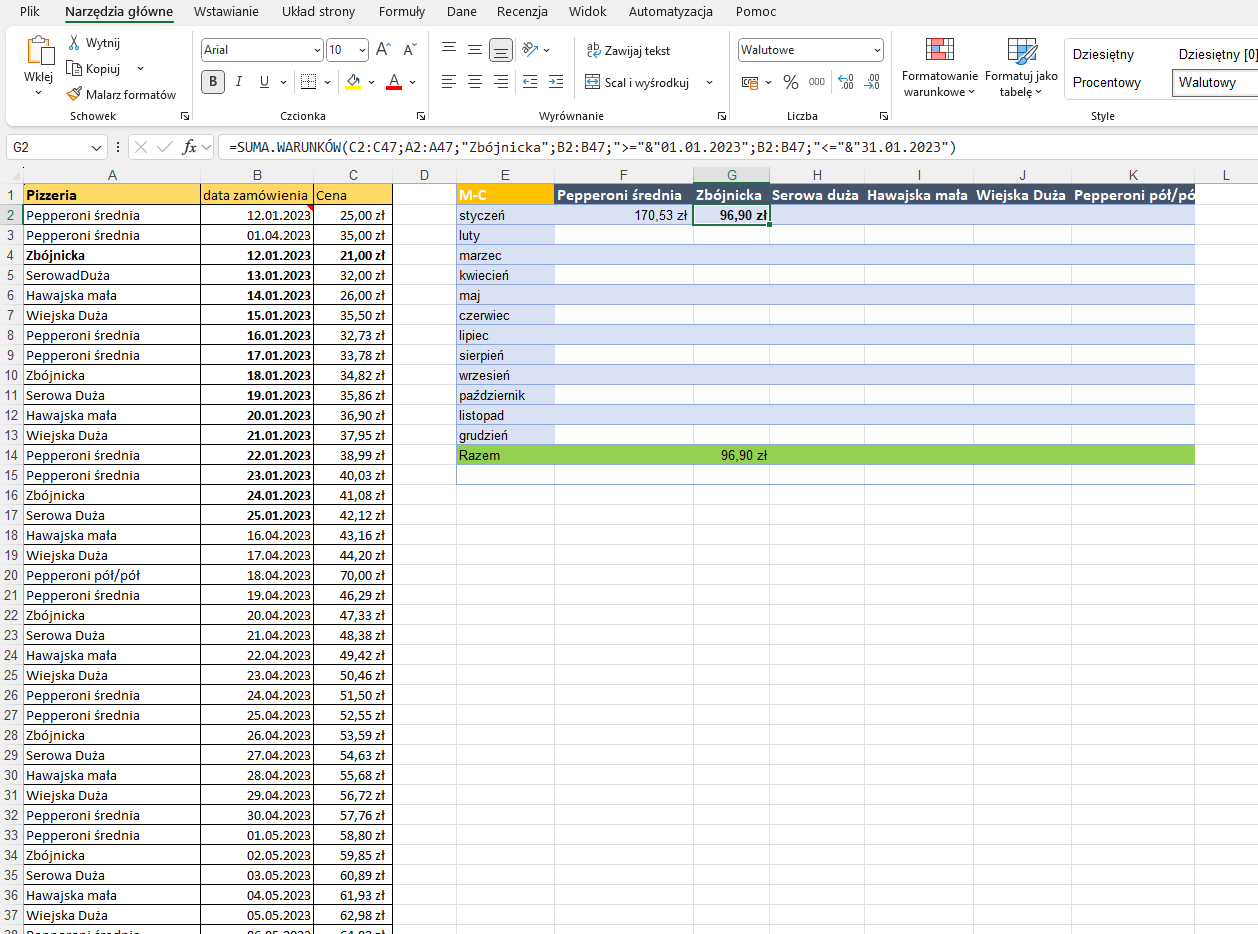 sumowanie wg. dat w excelu Sumowanie wg. dat w Excelu