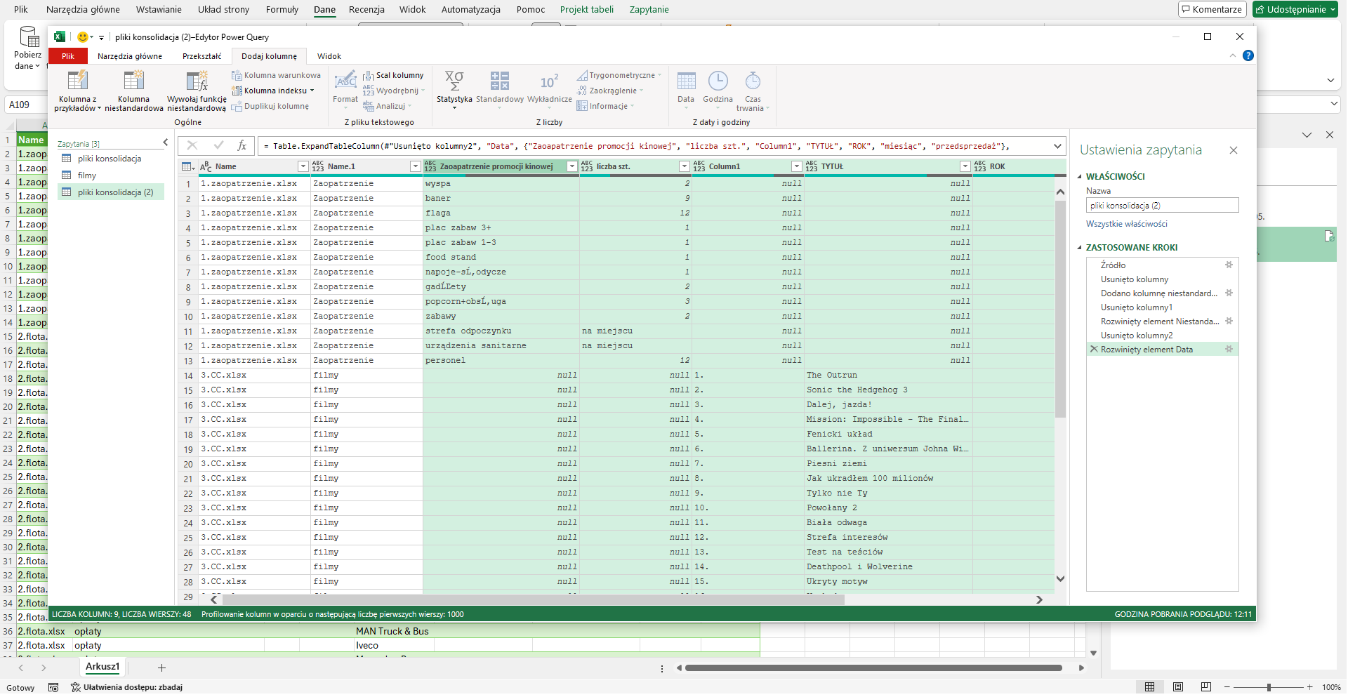 konsolidacja-finalnie Power Query w Excelu dla początkujących