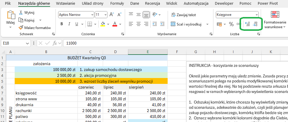 miejsca dziesiętne w Excelu miejsca po przecinku w Excelu