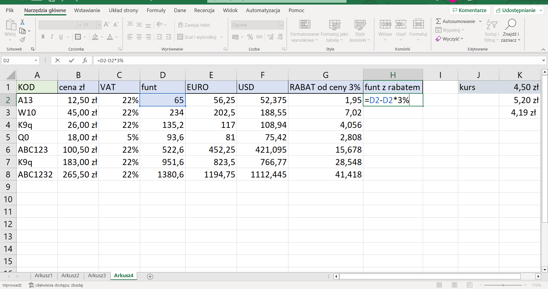 Excel – tabele przestawne