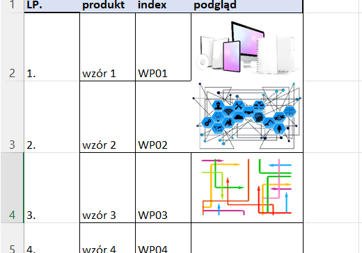 Jak umieścić grafiki w komórce?
