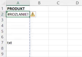 Rozlanie w Excelu